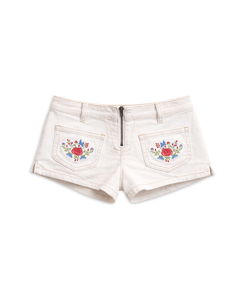 KatieJnyc Girls' Tween Santa Fe Denim Embroidered Shorts - Big Kid