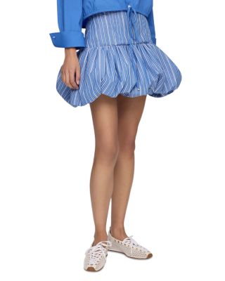 Striped Cotton Mini Skirt