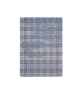  Wide Knight Check Wool Silk Scarf