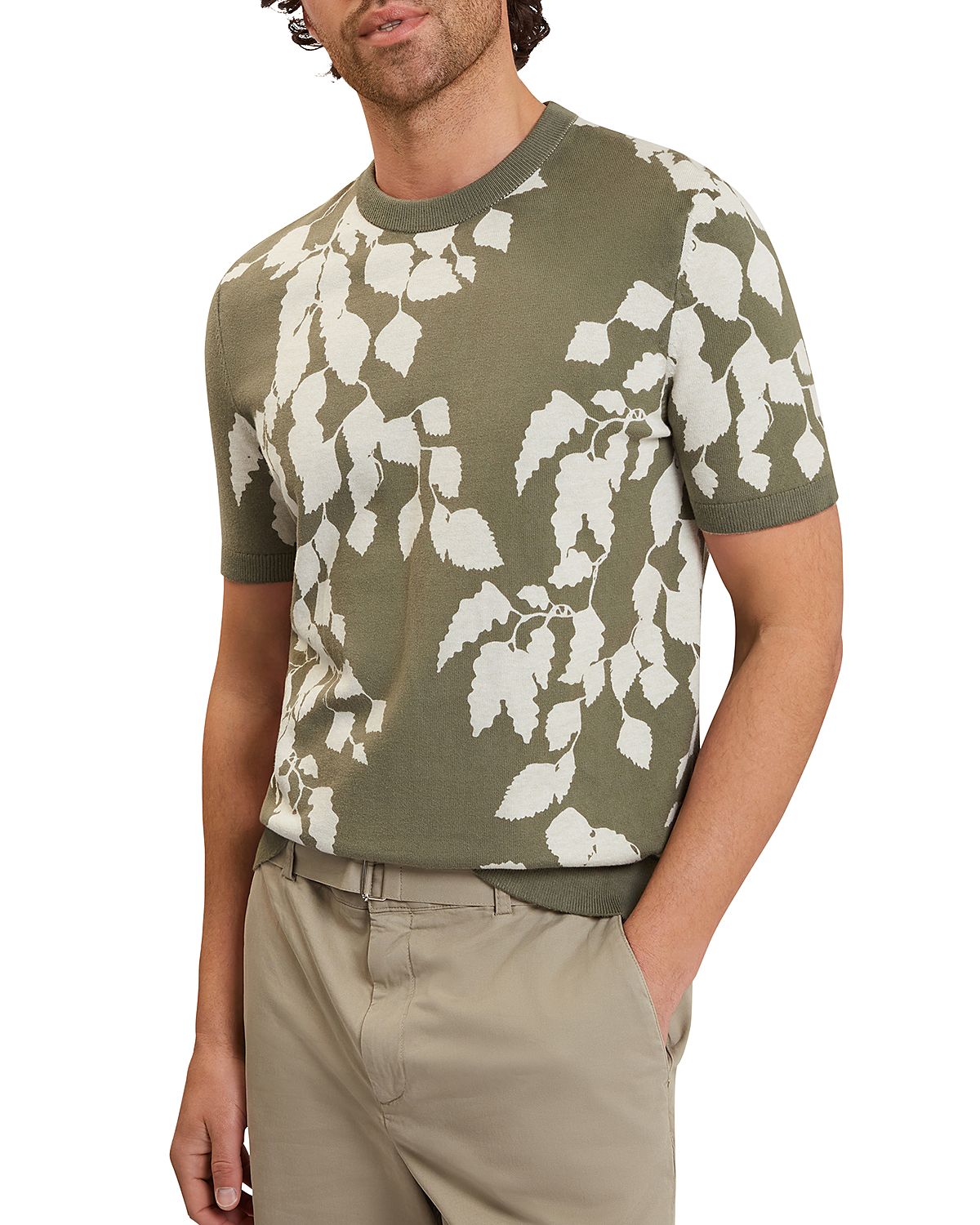 Ted Baker Alddat Leaf Print Crewneck T-Shirt