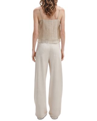 Mirarmar Terry Wide Leg Drawstring Sweatpants Jeans in Ecru - thumbnail 3