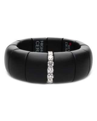 Matte Black Ceramic Diamond Ring, 0.3 tcw