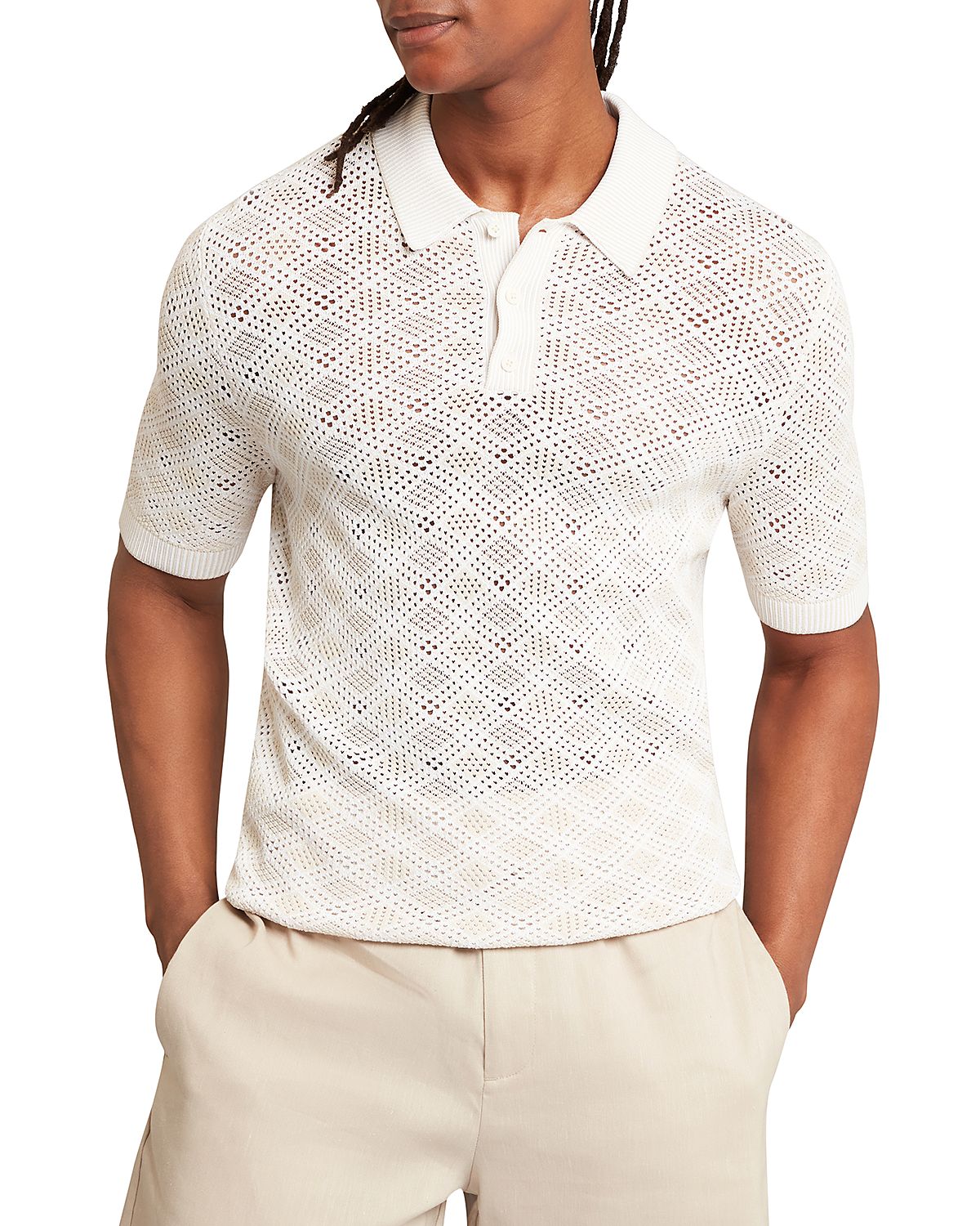 Ted Baker Geometric Stitch Polo Shirt