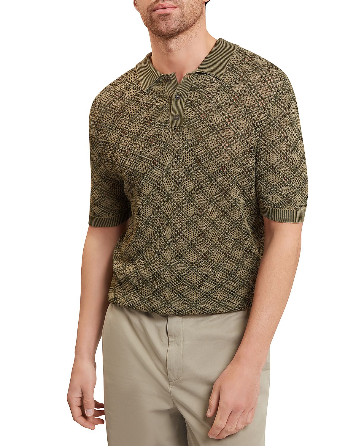 Ted Baker Geometric Stitch Polo Shirt