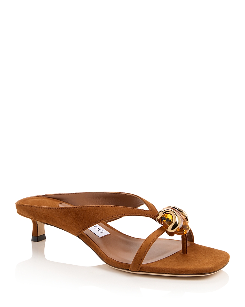 Jimmy Choo Women's Emeri Stone 35 Suede Sandals