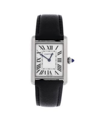  Must de Cartier Tank Quartz Watch in Stainless Steel and Leather 25mm