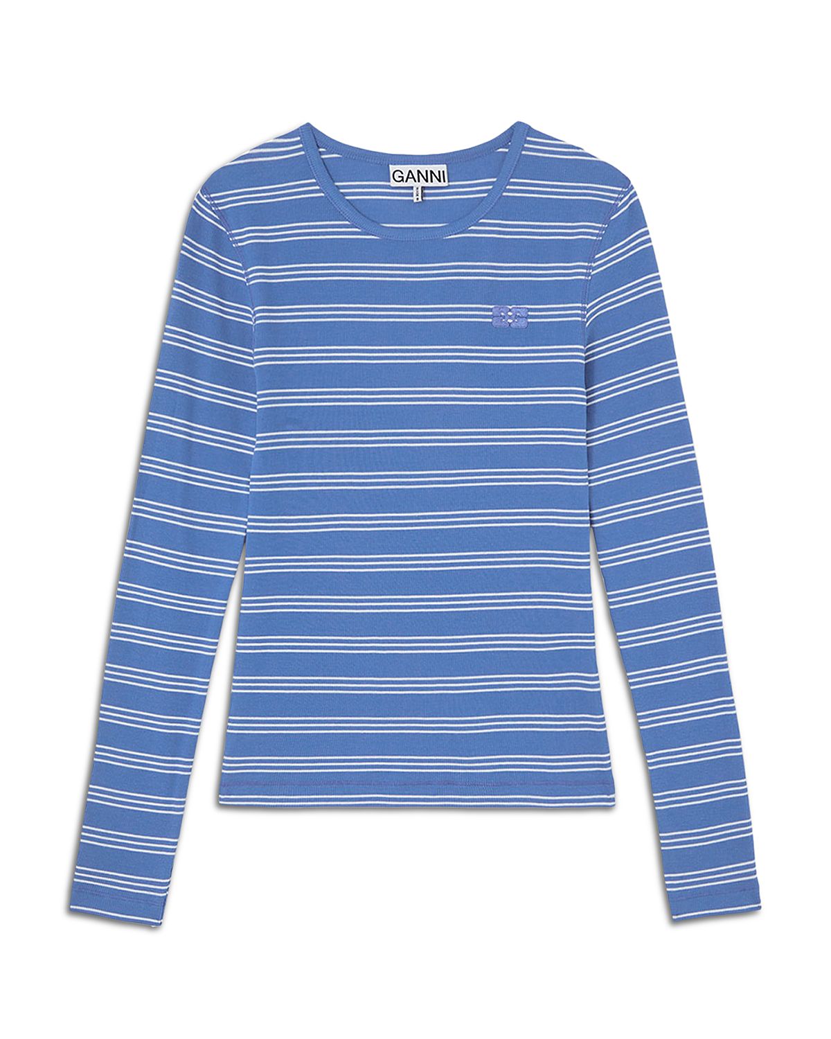 Ganni Striped Long Sleeve Top