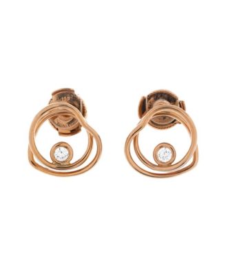 Pre-owned Pre-owned Hermes  Hermes Tpm Vertige Coeur Stud Earrings 18k Rose Gold With Diamond