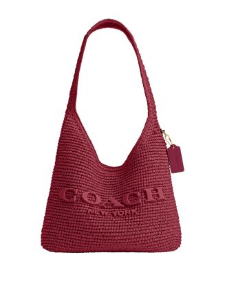COACH Brooklyn 28 Small Shoulder Raffia Bag | Bloomingdale's Handbags