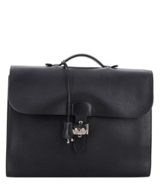 Pre-owned Pre-owned Hermes  Hermes 38 Sac A Depeches Bag Ardennes In Black