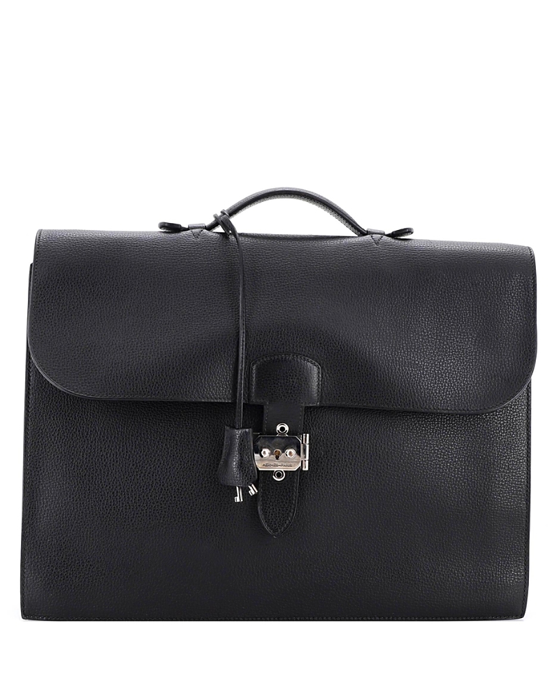 Pre-owned Pre-owned Hermes Hermes 38 Sac A Depeches Bag Ardennes In Black