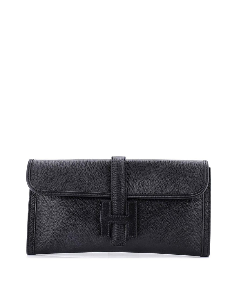 Pre-owned Pre-owned Hermes Hermes 29 Jige Elan Clutch Epsom In Black