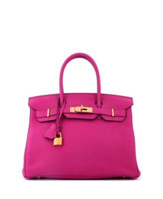 Pre-owned Pre-owned Hermes  Hermes Birkin 30 Handbag Pink Togo With Gold Hardware In Purple