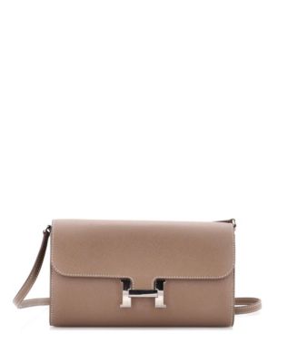 Pre-owned Pre-owned Hermes  Hermes Constance To Go Wallet Epsom In Gray