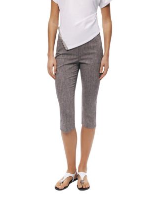  Tailored Linen Blend Capri Pants