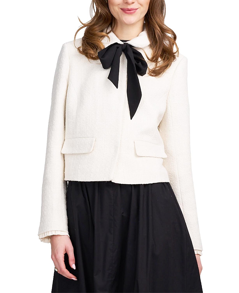Elle Collection Tweed Jacket with Bow
