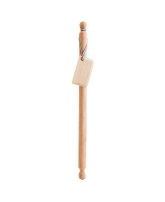  Beechwood Long Rolling Pin & Pasta Scraper
