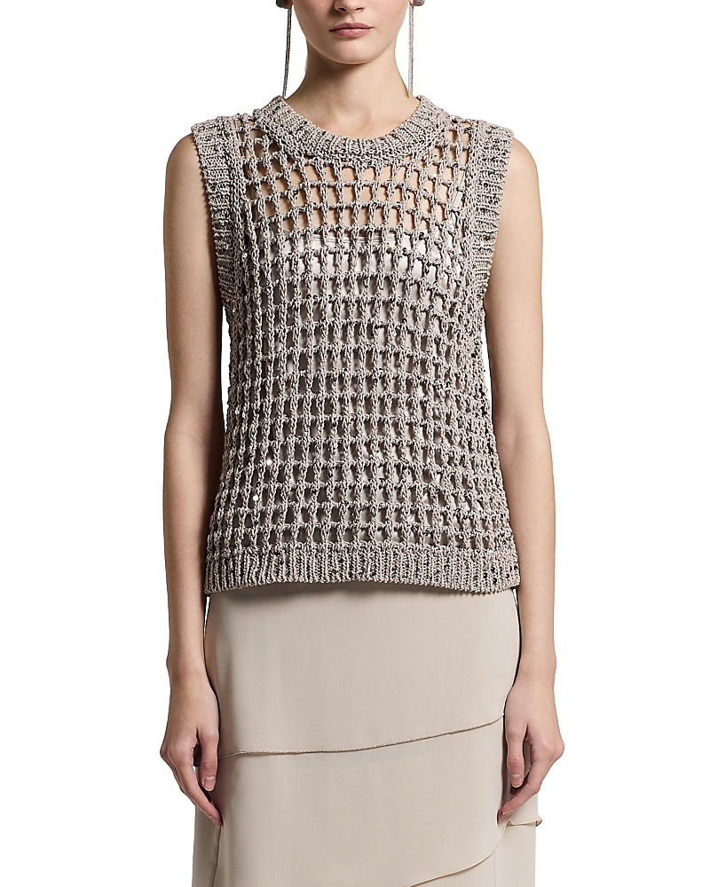 Peserico Sequinned Open Knit Sweater