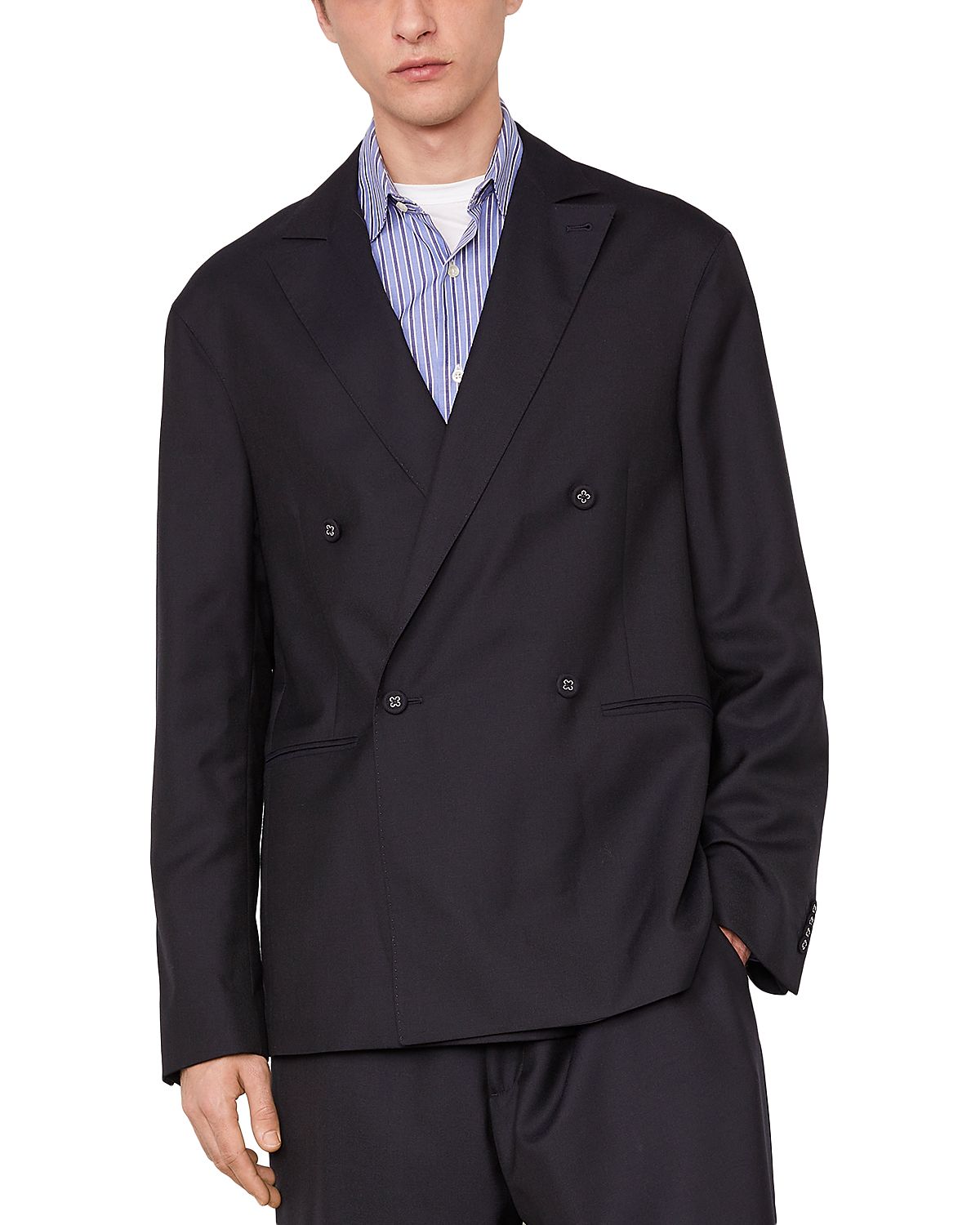 Officine Generale Peak Lapel Double Breasted Jacket