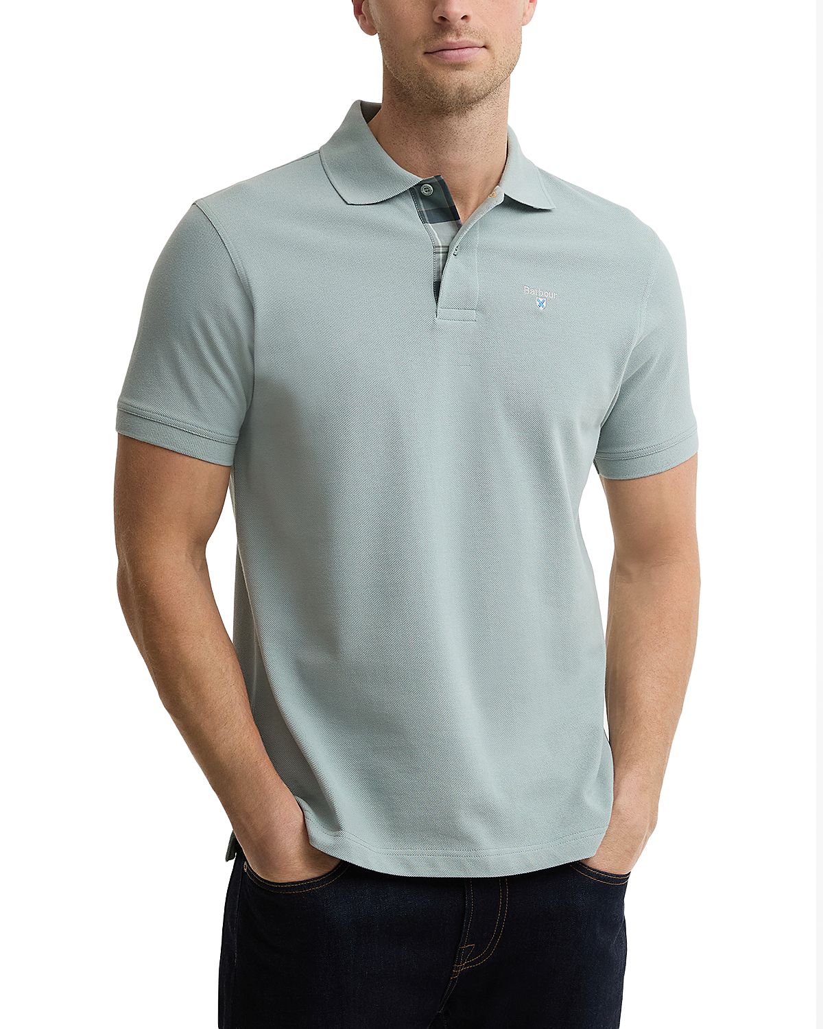 Barbour Tartan Pique Logo Polo Shirt