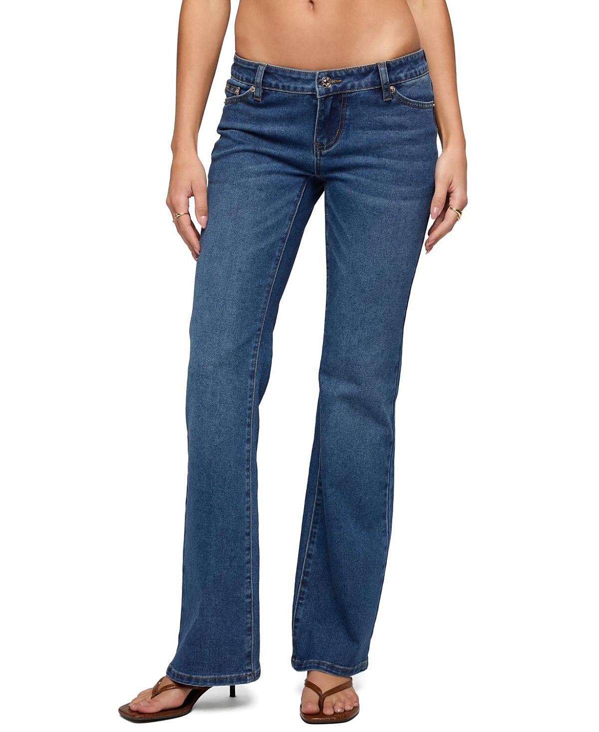 Edikted Vania Ultra Low Rise Bootcut Jeans