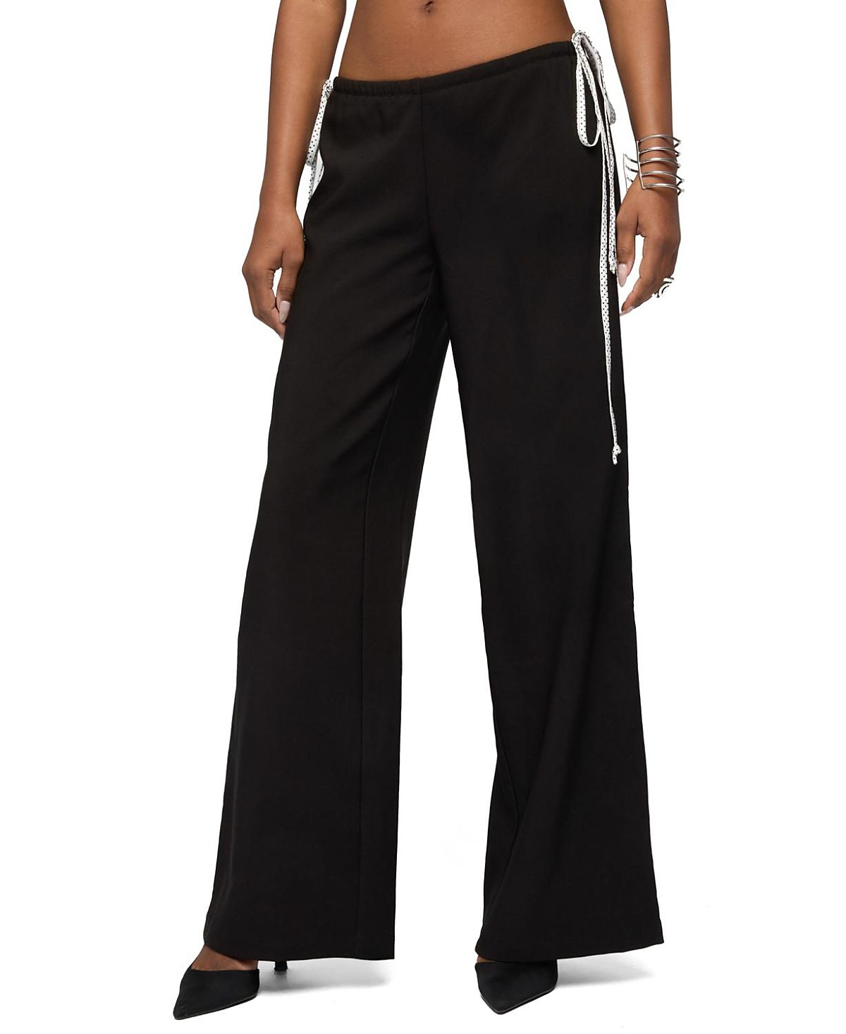 Edikted Mikah Dotted Ribbon Wide Leg Pants