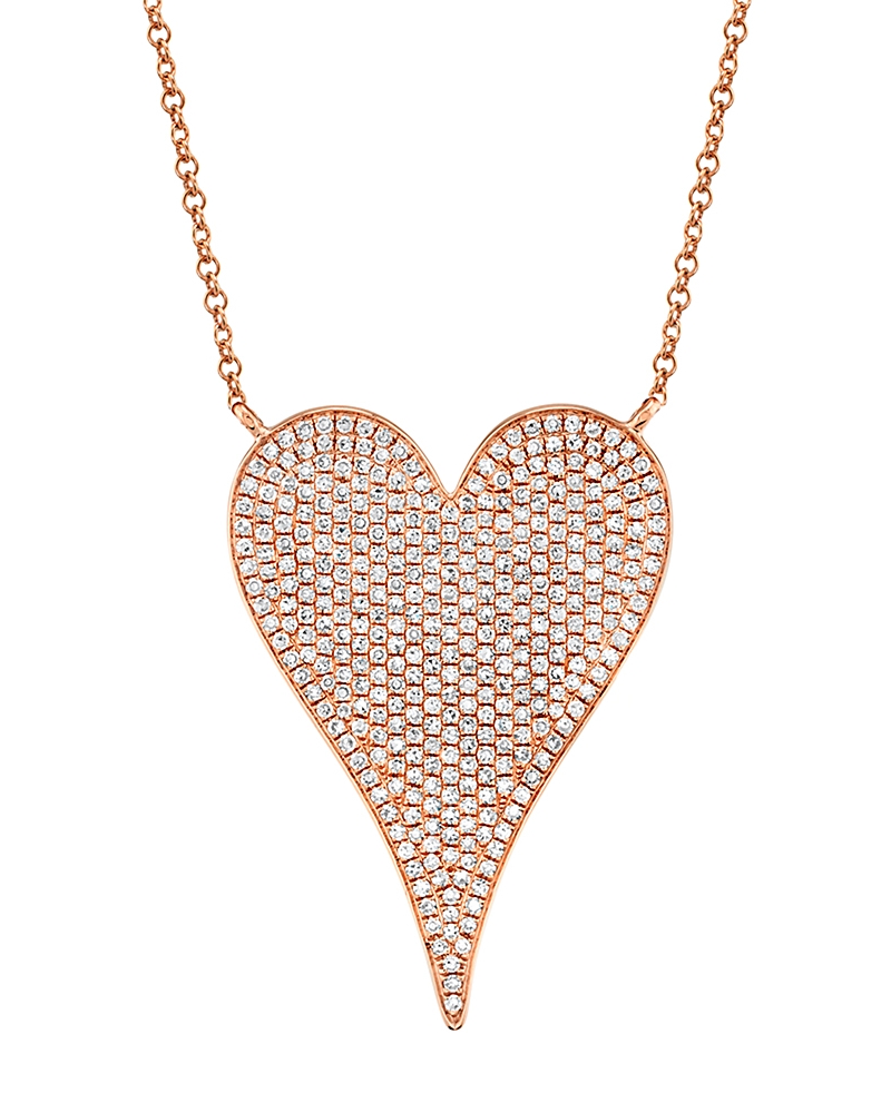 Shy Creation 14K Gold Kate Diamond Pave Pendant Necklace, 0.83 tcw