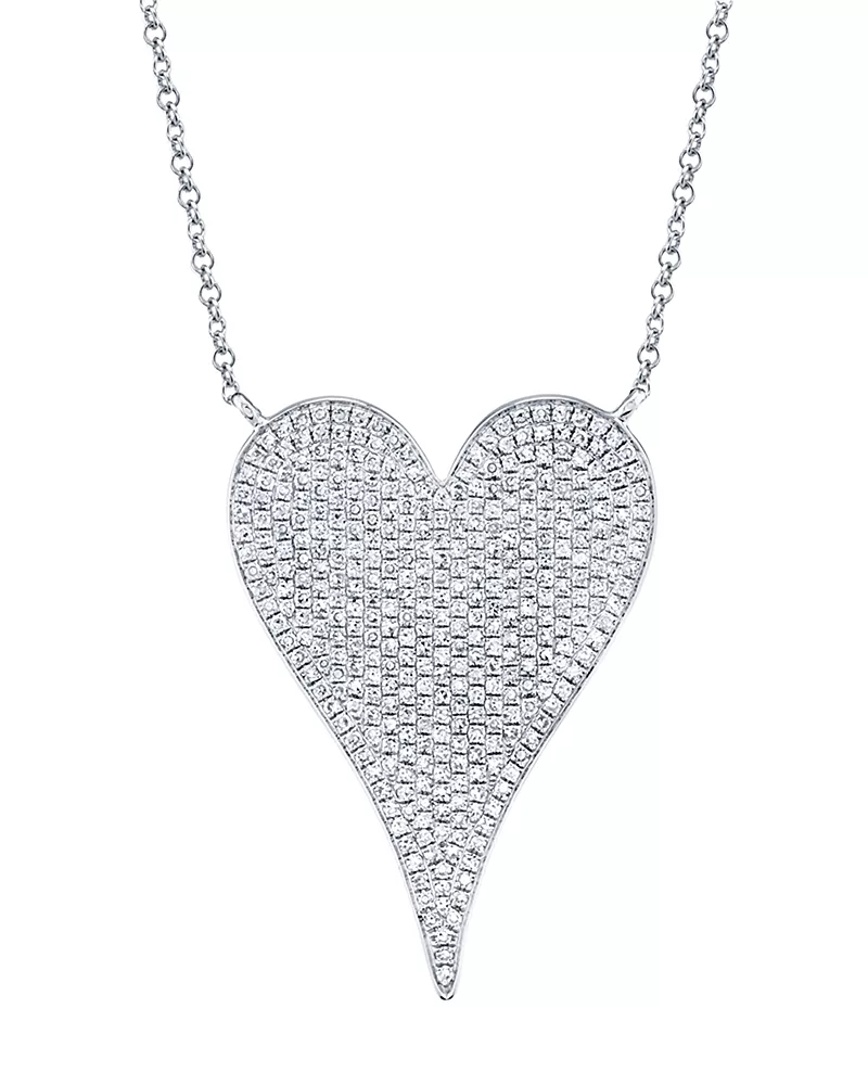 Shy Creation 14K Gold Kate Diamond Pave Pendant Necklace, 0.83 tcw