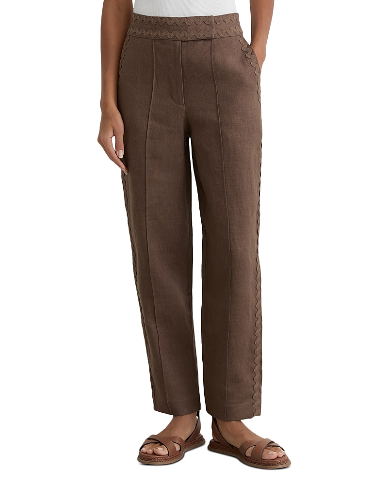 Reiss Petite Wave Trim Tapered Pants