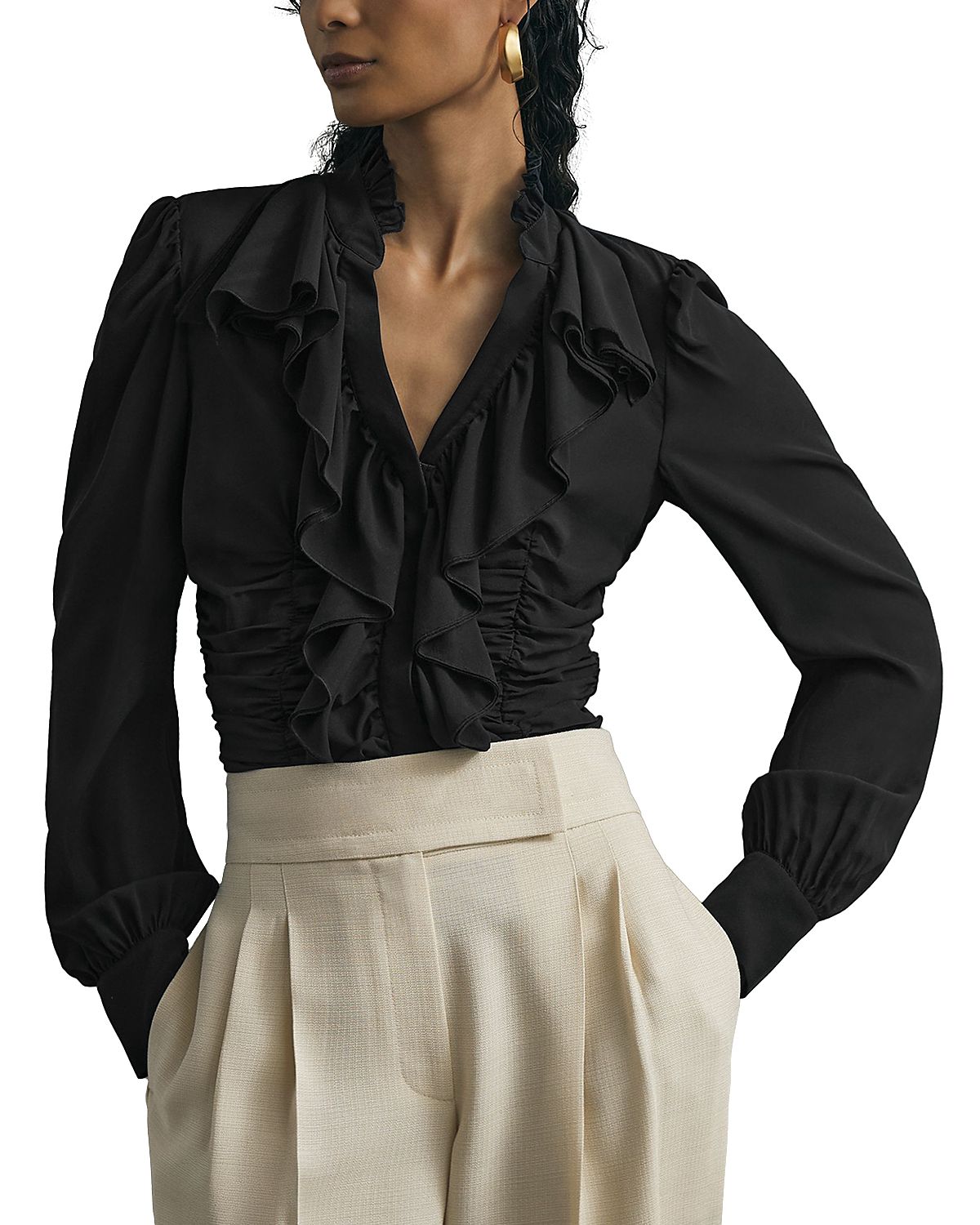 Reiss Laverna Silk Stretch Blouse