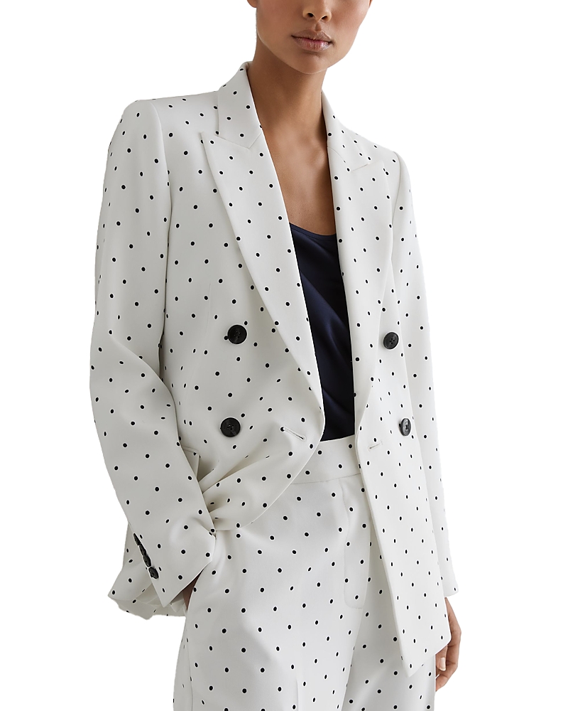 Reiss Double Breasted Polka Dot Suit Jacket