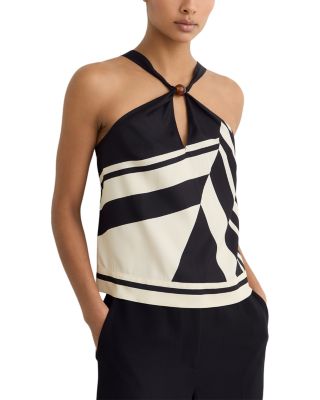 Printed Scarf Tie Top