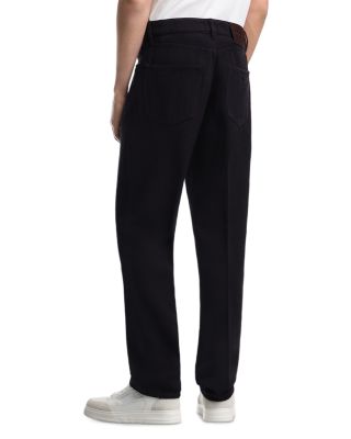 Emporio Armani Cotton & Hemp Blend Regular Fit Jeans in Navy Blue