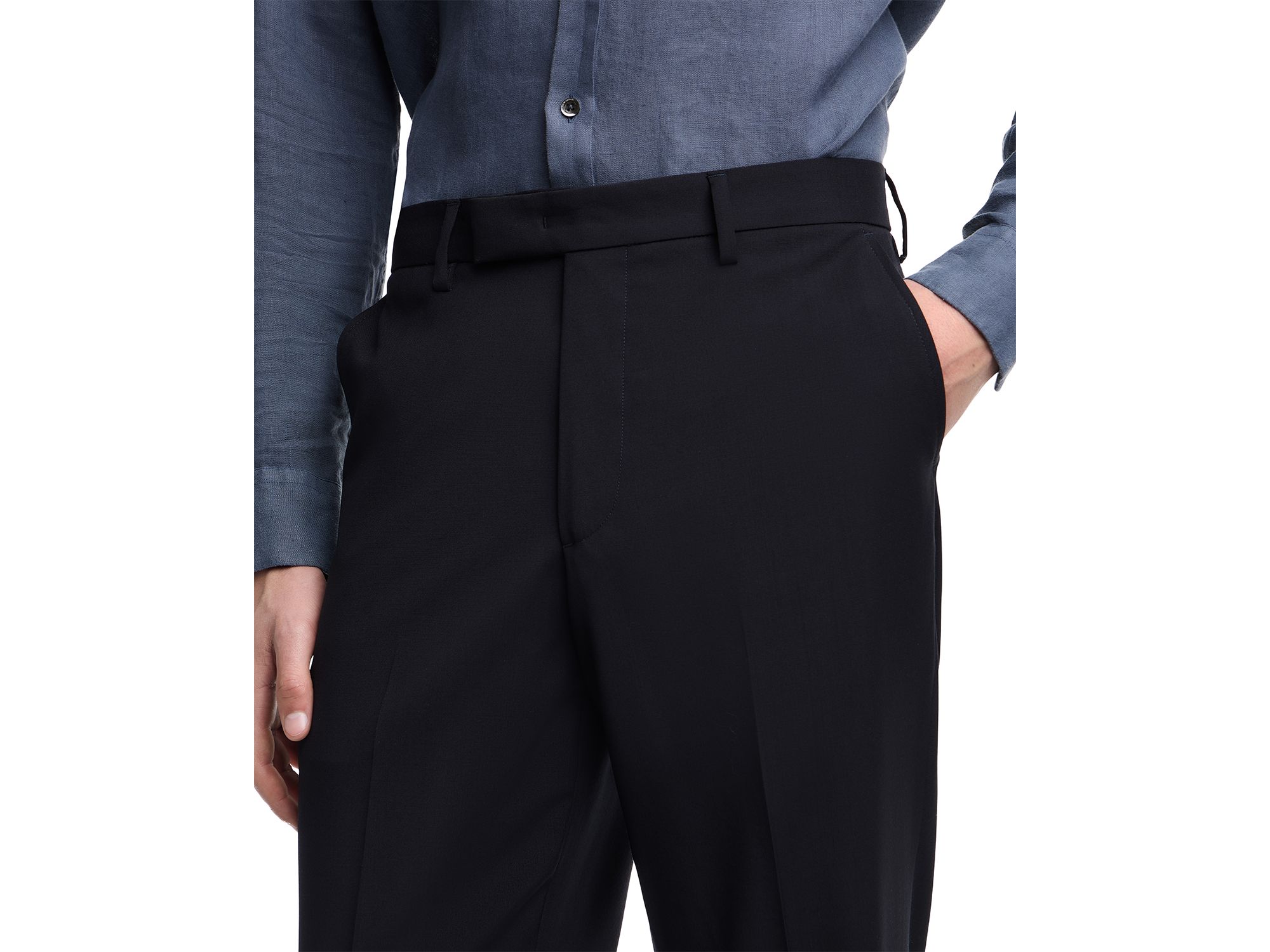 Natural Stretch Tropical Weave Wool Trousers — Image 4