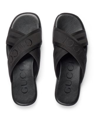 Gucci Men\'s Black Quilted Rubber Logo Slides GUCCI Pursuit Matelasse Rubber Slides Men main image 2