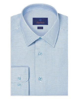 Trim Fit Twill Micro Check Dress Shirt