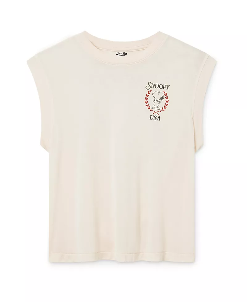 Junk Food Clothing Women's Snoopy Usa Vintage Tissue Tank