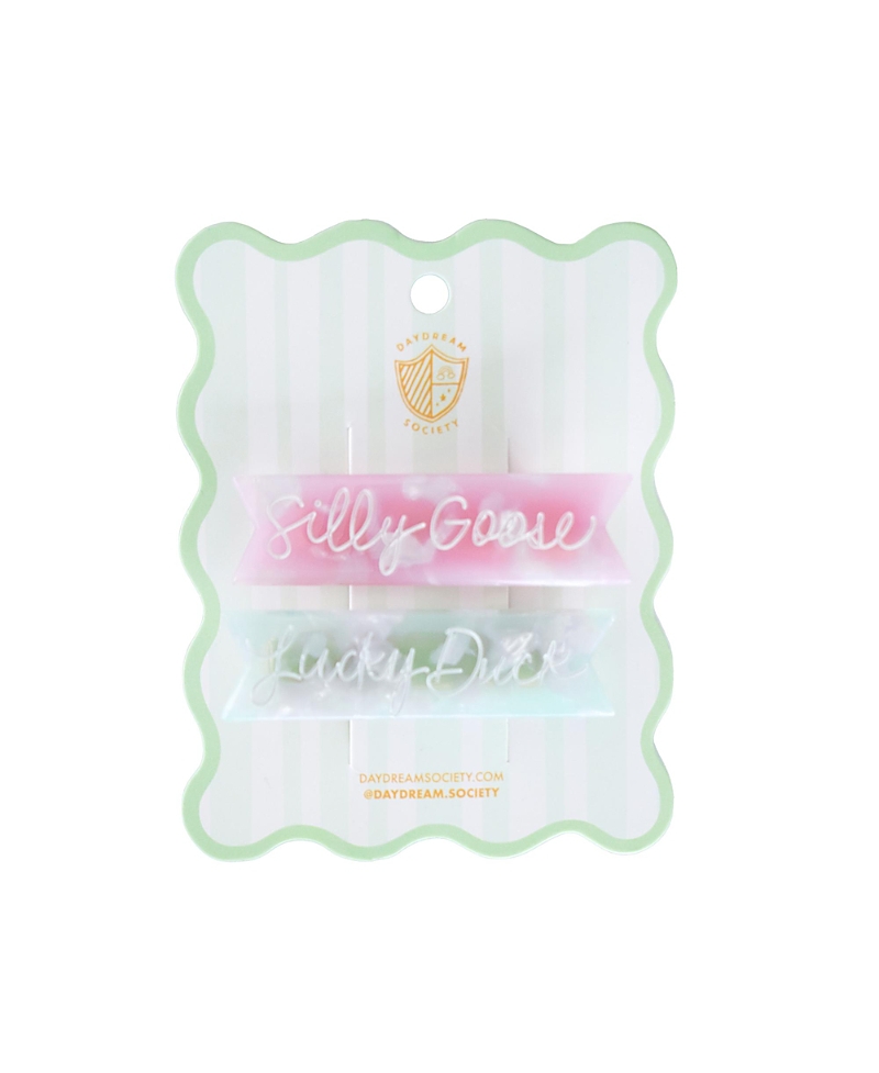 Jollity & Co. Silly Goose Acetate Hair Clips, Set of 2