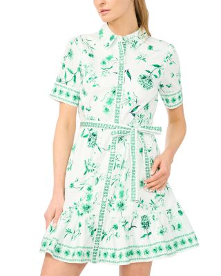 Tie Waist Mini Shirt Dress