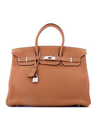  Birkin 35 Handbag Brown Togo with Palladium Hardware