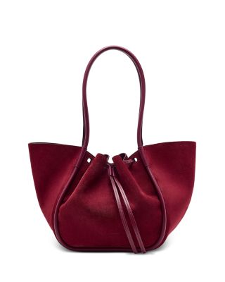 Large Ruched Suede Tote