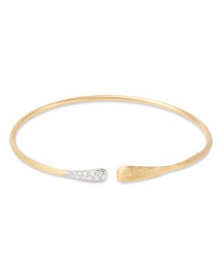 18K Yellow Gold Lucia Diamond Kissing Bangle Bracelet, 0.14 tcw