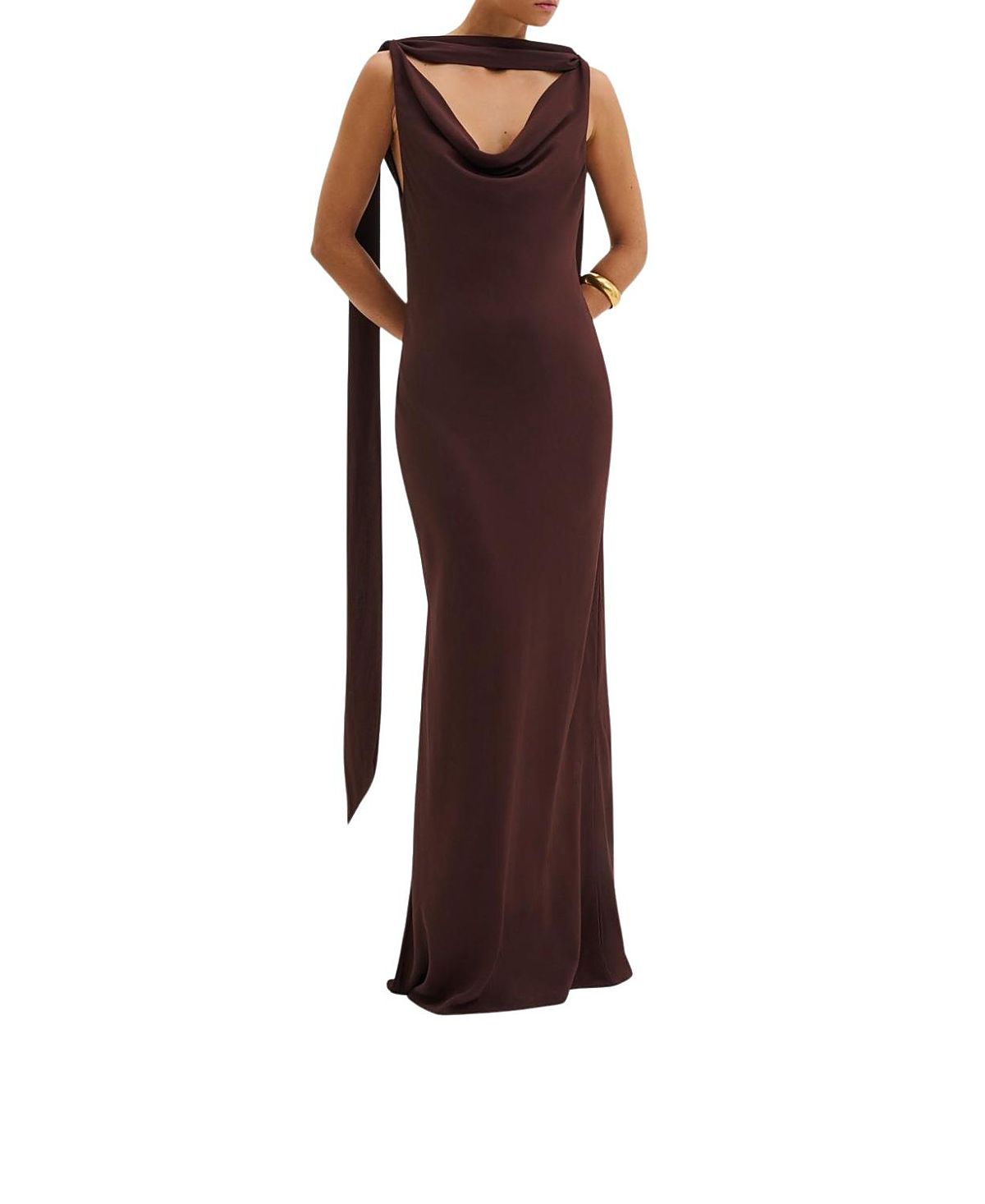 Malina Vida Cowl Neck Scarf Maxi Dress