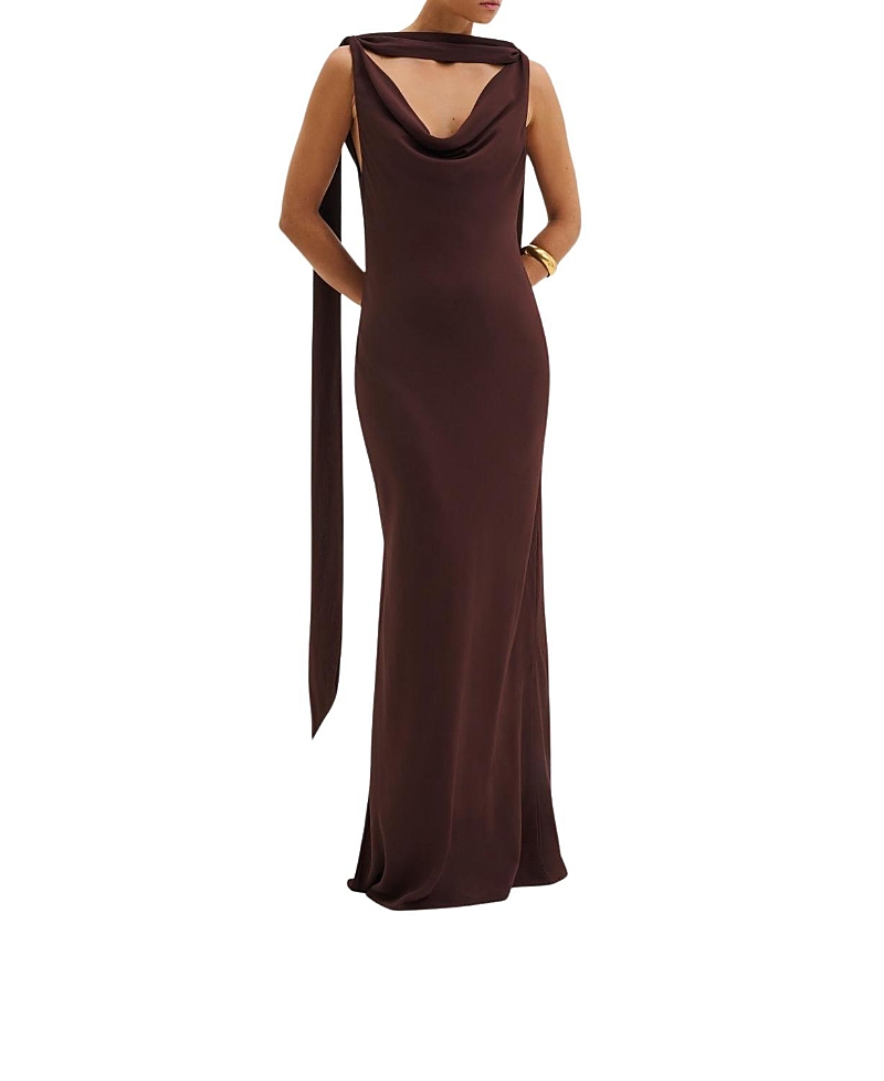 Malina Vida Cowl Neck Scarf Maxi Dress