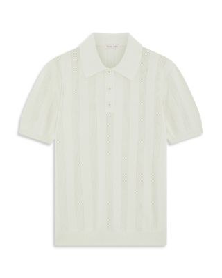 Vidal Perforated Stripe Polo Shirt
