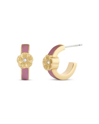 Signature Tea Rose Huggie Hoop Earrings