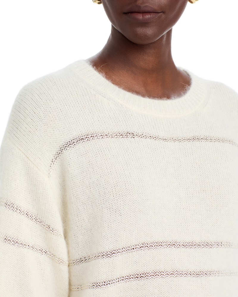 Fabiana Filippi Mohair Platinum Short Sleeve Sweater with Sequin Stripe by Bloomingdale's