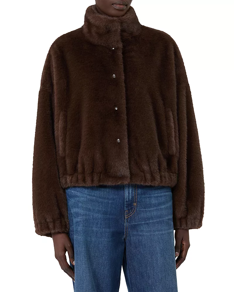 Weekend Max Mara Wkdanemone Boxy Faux Fur Jacket