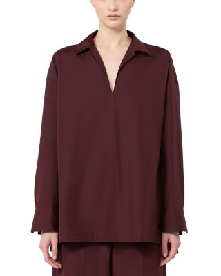 Smmcristel Dark Red Cotton Blouse