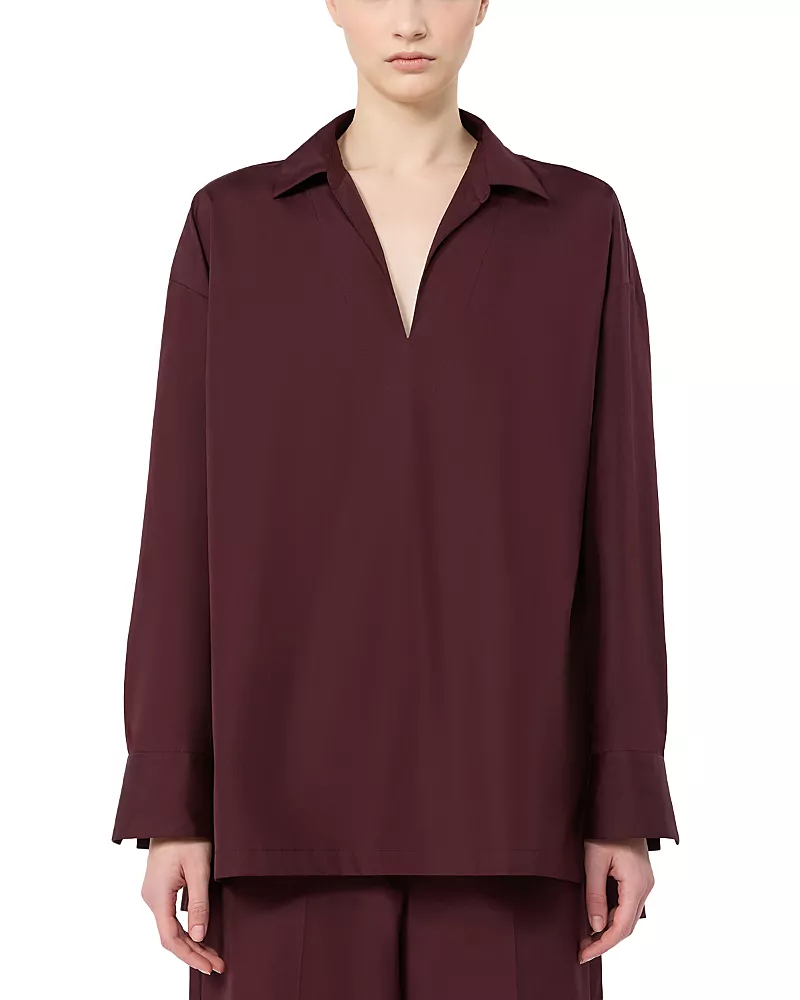 Max Mara Smmcristel Dark Red Cotton Blouse